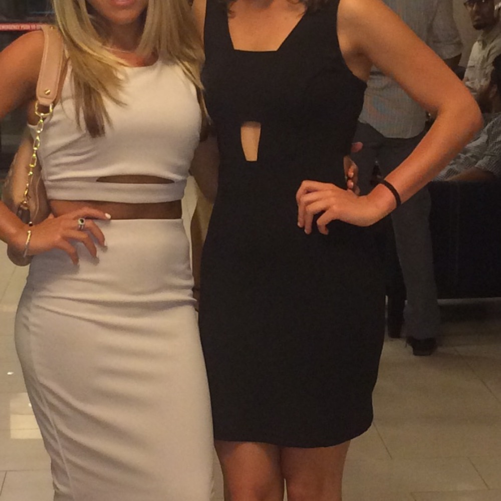 Top shop body con open slit dress